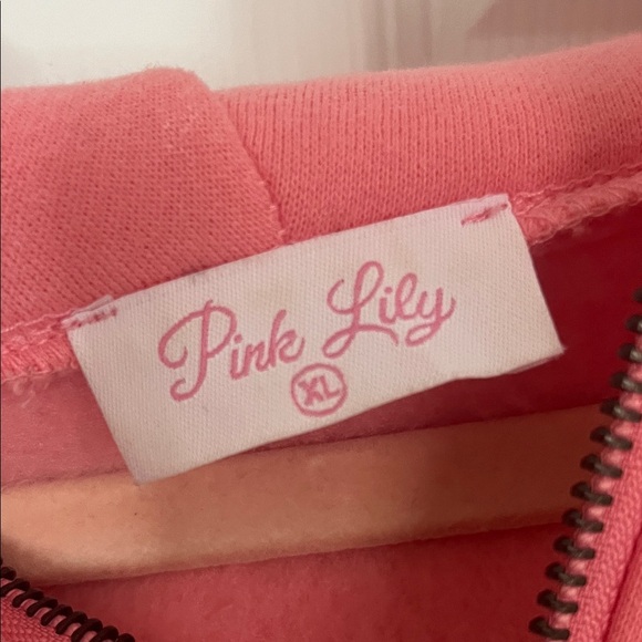 Soft Pink Lily Pink Sweatshirt with hood, front hand pocket, and thumb holes. - Picture 2 of 5